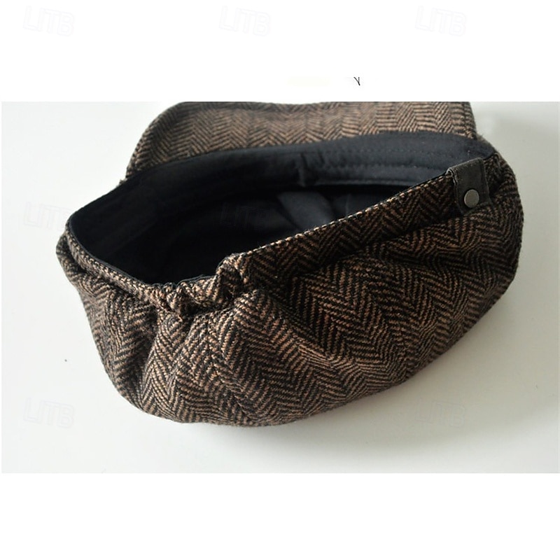 Pánské PLacatá čepice Klobouk Ascot Novinářský klobouk Černá Kávová Polyester Módní Na běžné nošení ulice Denní Bez vzoru Nastavitelná Proti sluci Prodyšné 2026 - $15.49 –P6