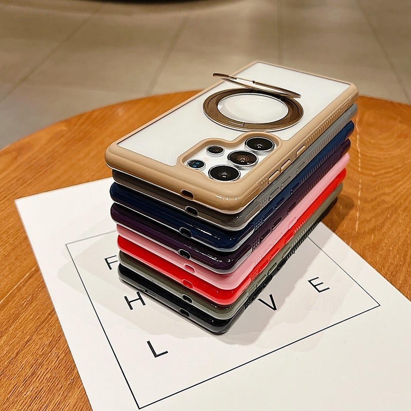 puhelin Etui Käyttötarkoitus Samsung Galaxy S25 Ultra Plus S25-reuna S24 Plus Takakuori Tukee langatonta latausta Tukijalka Iskunkestävä Retro TPU 2025 - $20.99 –P11