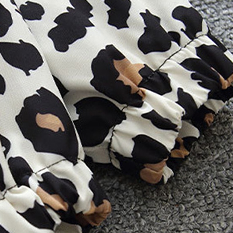 Barn Flickor Vandringsjacka Friluftsjacka Kappa Leopard Mode Dragkedja Ficka Vindtät Utomhus Täcka Ytterkläder 4 år + Vår Vit+Svart 2025 - $20.99 –P7