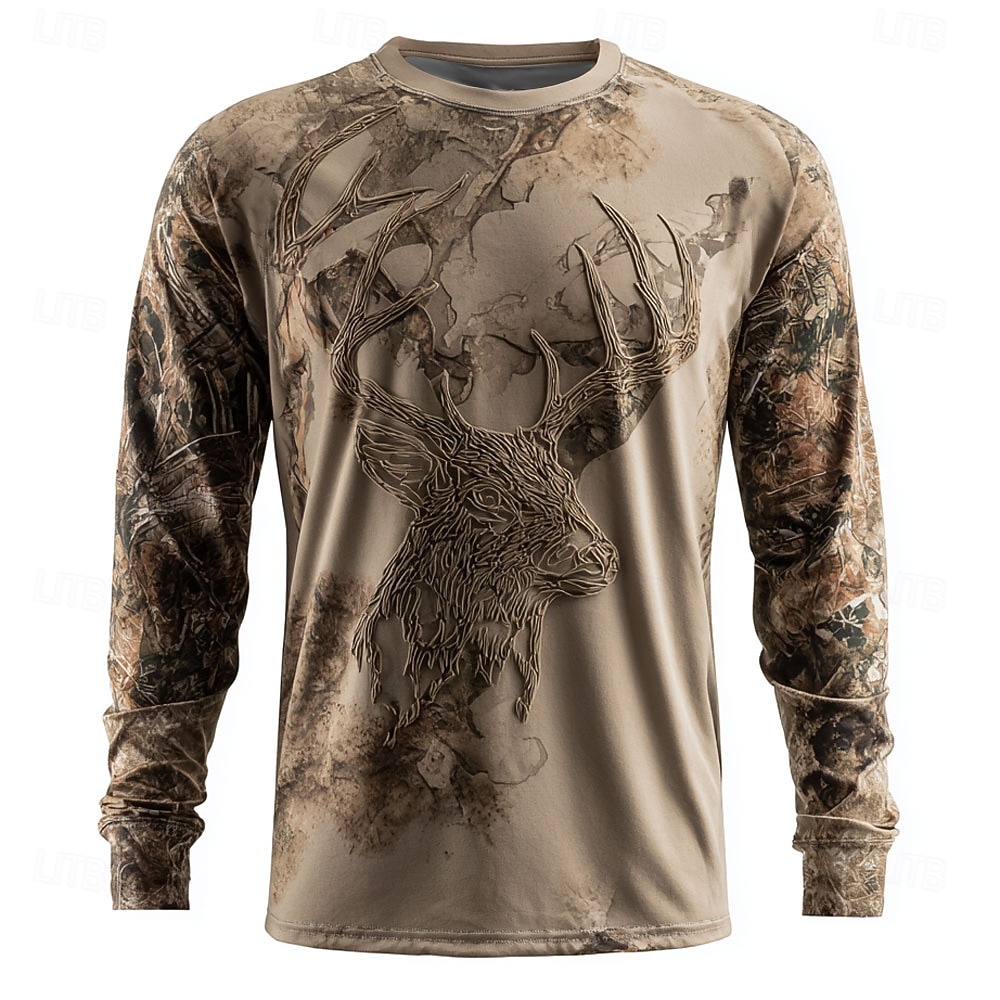 Per uomo Mimetico Cervo Maglietta Manica Lunga maglietta Stampa 3D Girocollo Camicia Moda All'aperto Streetwear Sport all'Aperto Caccia Marrone Scuro Marrone chiaro Marrone Estate Primavera del 2026 a $21.99 –P3