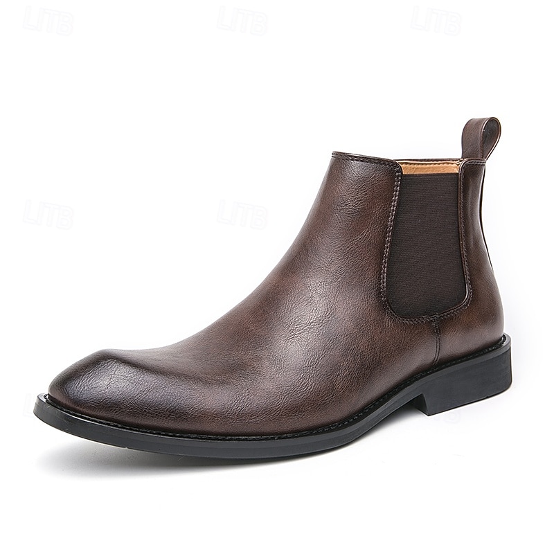 Bottines Chelsea classiques marron pour hommes avec finition lisse, style bottines intemporel pour hommes, parfaites pour les événements décontractés, au bureau et en soirée de 2026 ? $54.99 –P3