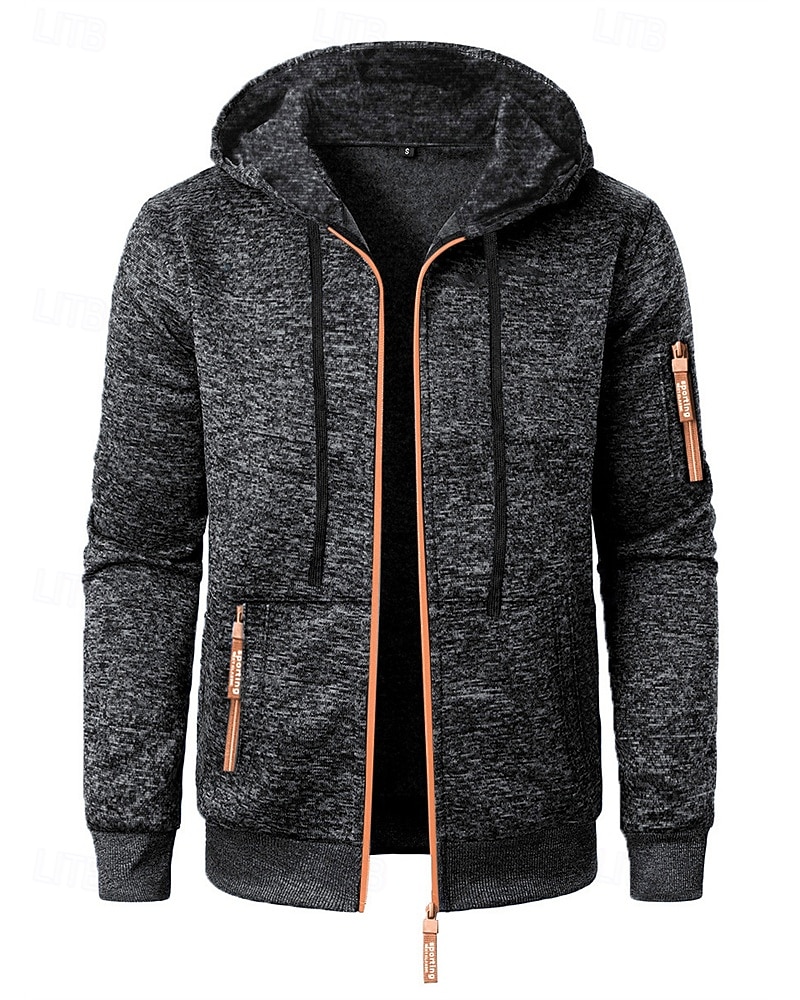 Herren Freizeitjacke Pullover Mantel Urlaub Täglich Warm Tasche Herbst Winter Einfach Mode Klassisch Mit Kapuze Regulär Schwarz Marineblau Blau Dunkelgray Jacken 2025 - $19.49 –P2