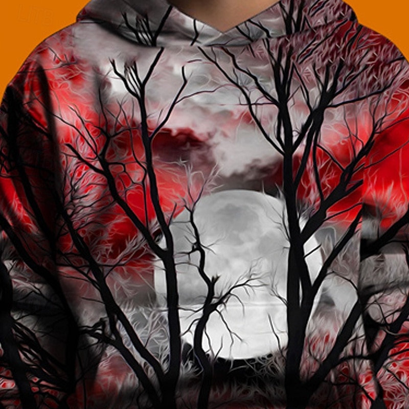 Halloween Ragazzi 3D Albero Felpa con Cappuccio Manica Lunga Primavera Autunno Moda Streetwear Bambini 4-12 Anni Con cappuccio All'aperto Casuale Quotidiano Vestibilità regolare del 2025 a $18.99 –P7