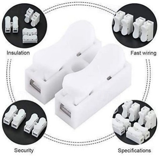 Rychlospojka pro kabel s LED diodami, rychlý konektor, 2cestný, s nehořlavou spojkou, 55 ks, odolná sada pro připojení domácí elektroinstalace, pro domácí vylepšení 2026 - $9.99 –P5