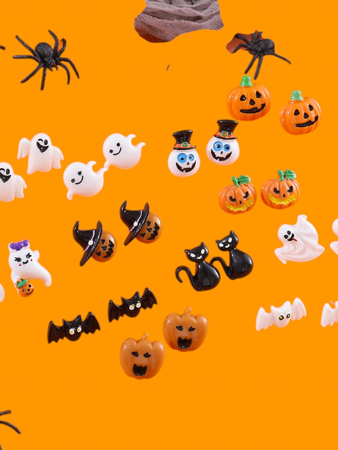 أقراط نسائية على شكل قرع وشبح الهالوين - أقراط متدلية لطيفة من الأكريليك لحفلات الهالوين 2025 - $11.99 –P3