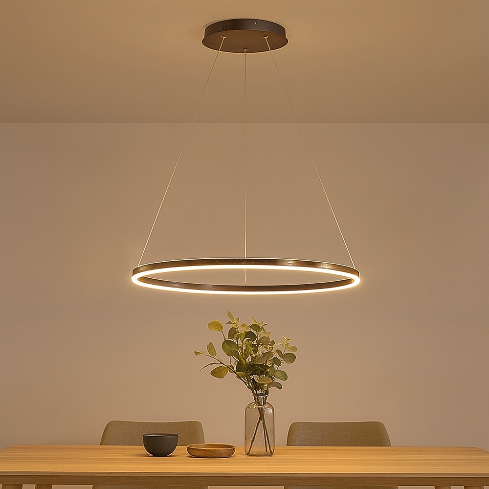 2026年 LED　ペンダント　ライト　40/60/80cm　1ライト　リングサークル　デザイン　調光可能　アルミニウム　塗装仕上げ　豪華　モダン　スタイル　ダイニングルーム　ベッドルーム　ペンダント　ランプ　110-240v　リモコン　調光可能  コレクション – CAD $235.05 –P7