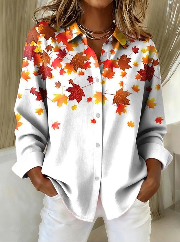 Mujer Camisa Floral Graphic Vintage Tropical Diario Manga Larga