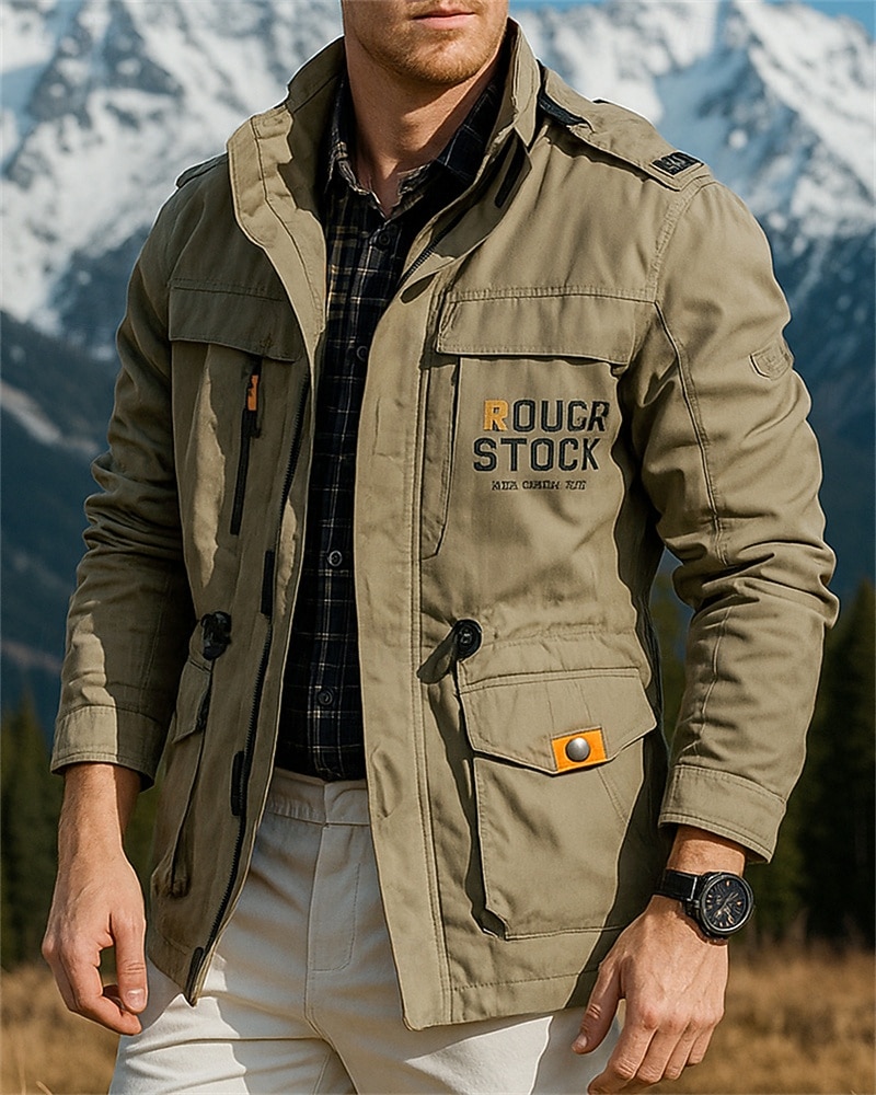 Homme Coupe-Vent Veste de randonnée Imperméable Extérieur Imperméable Coupe-vent Tenues de randonnée Vêtements de randonnée Printemps Automne Veste Chasse Camping / Randonnée / Spéléologie Course de 2025 ? $41.99 –P1