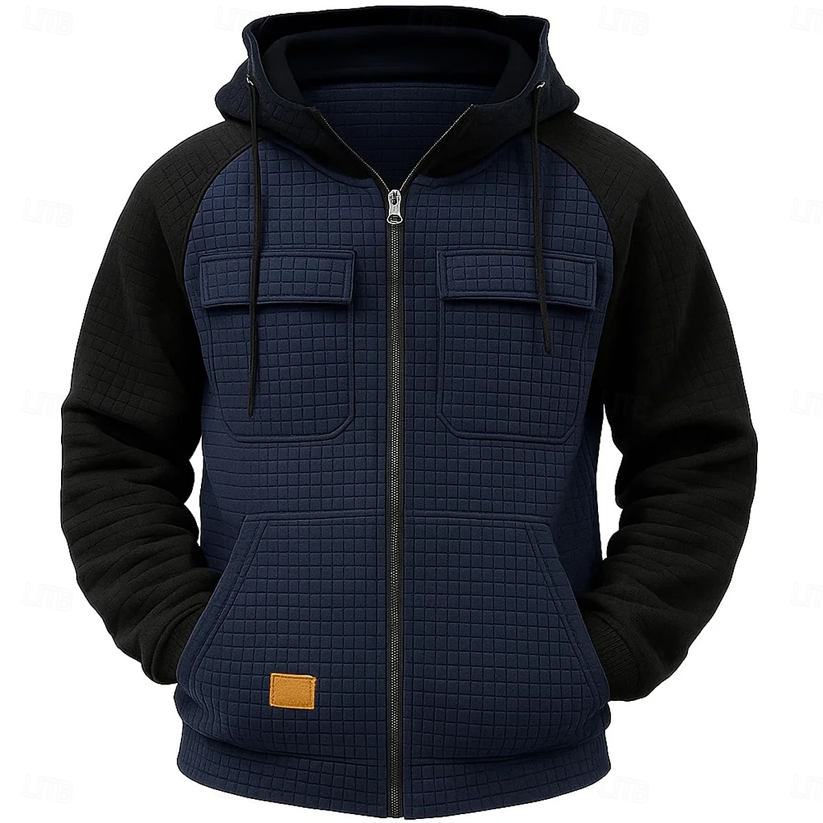 Per uomo Felpa con cappuccio Felpa con cappuccio a zip intera Felpa con cappuccio a nido d'ape Felpa con cappuccio tattica Verde militare Blu marino Cachi Grigio chiaro Con Cappuccio Semplice del 2025 a $32.99 –P4
