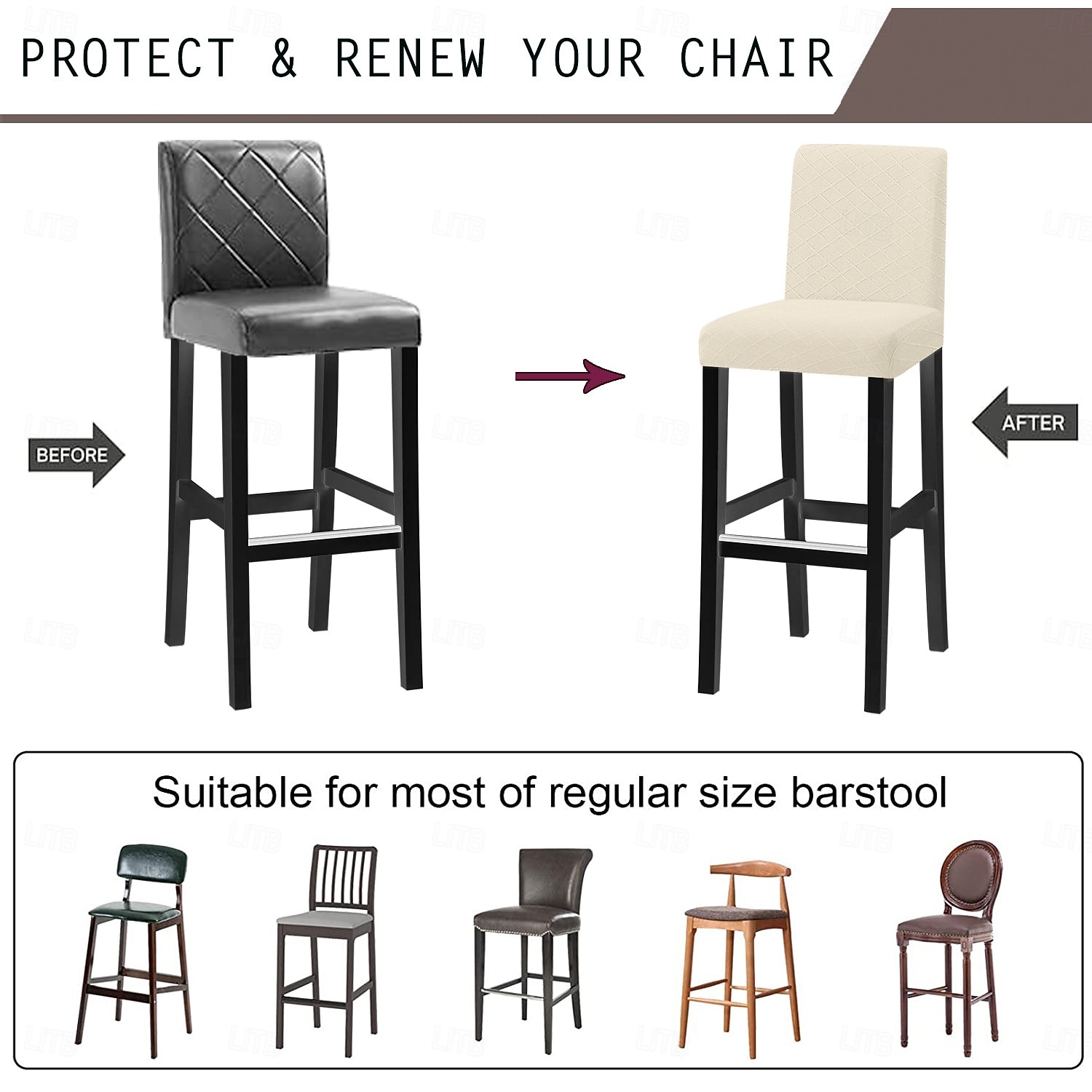 водонепроницаемые чехлы для стульев-табуретов, чехлы для стульев из спандекса с ромбовидным жаккардом, универсальные всесезонные чехлы для стульев для банкетов, свадеб и домашнего декора 2026 - $8.99 –P2