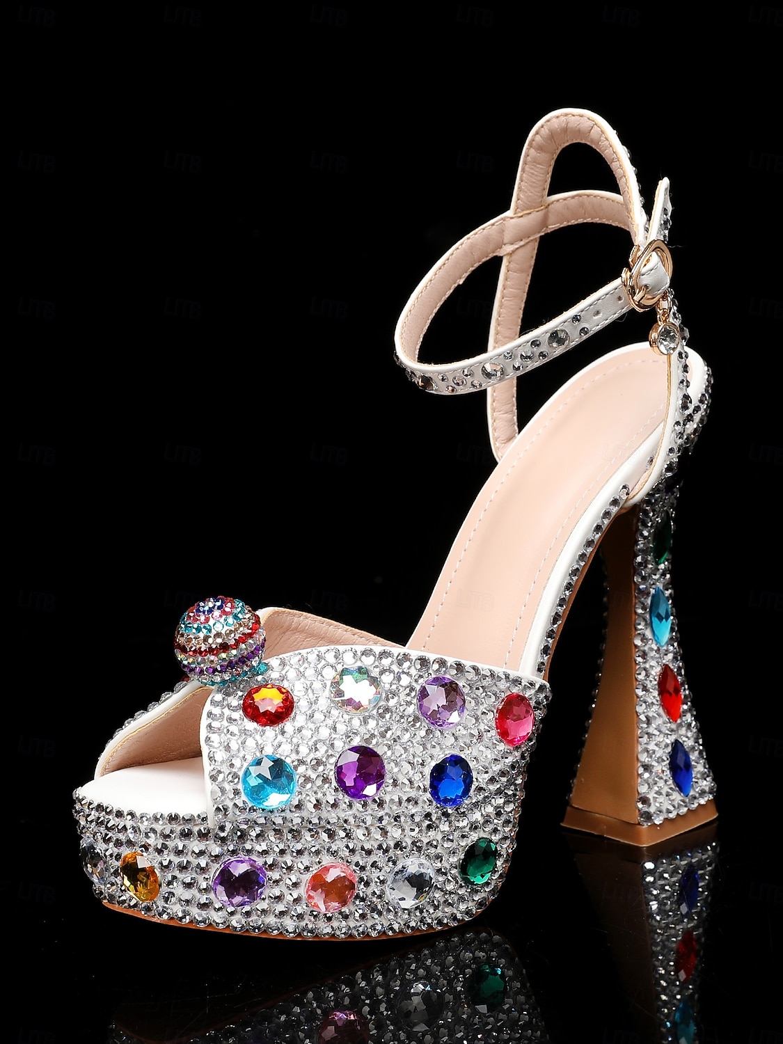 Women's Rhinestone Platform High Heel Sandals with Matching Clutch - Sparkly Formal Dress Shoes for Cocktail Parties, Weddings and Elegant Events 2026 - $119.99 –P6