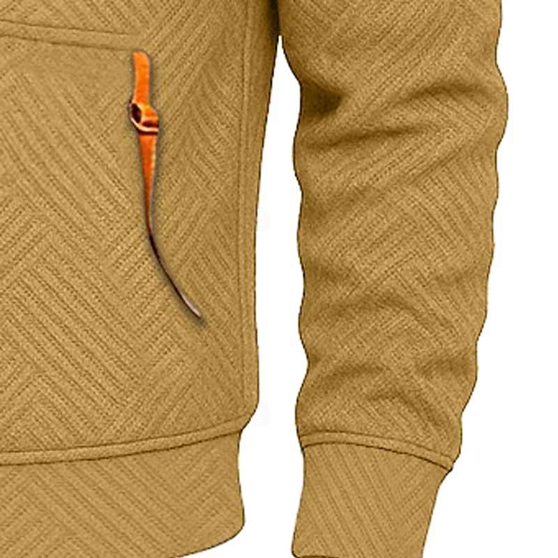 Voor heren Trui met capuchon Hoodie met kwartrits Tactische capuchon Wit Capuchon Effen Vetoketju Met Textuur Casual Dagelijks Sport & Outdoor Streetwear Stoer Sportkleding Herfst Lente & Herfst 2026 - $34.99 –P8