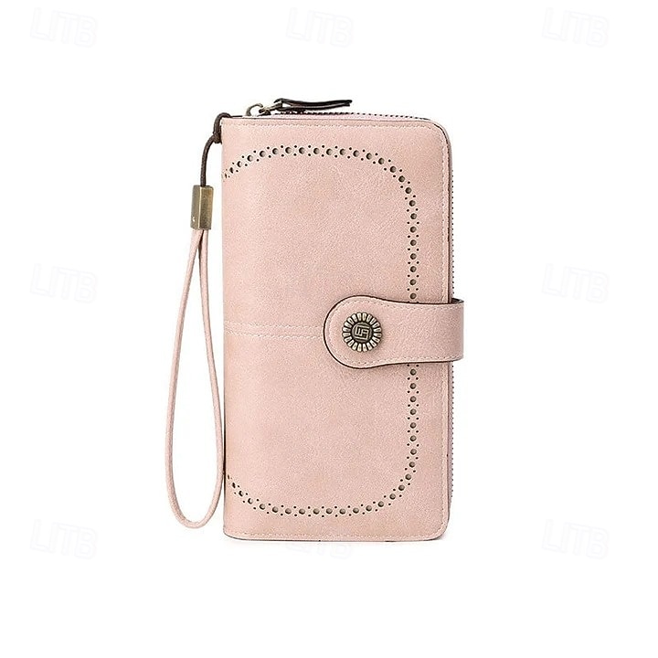 rfid antimagnetisk lång plånbok för kvinnor med dragkedja i läder med stor kapacitet, snygg kreditkortshållare med bifold-organisatör, modern handväska för dagligt bruk 2026 - $25.99 –P18