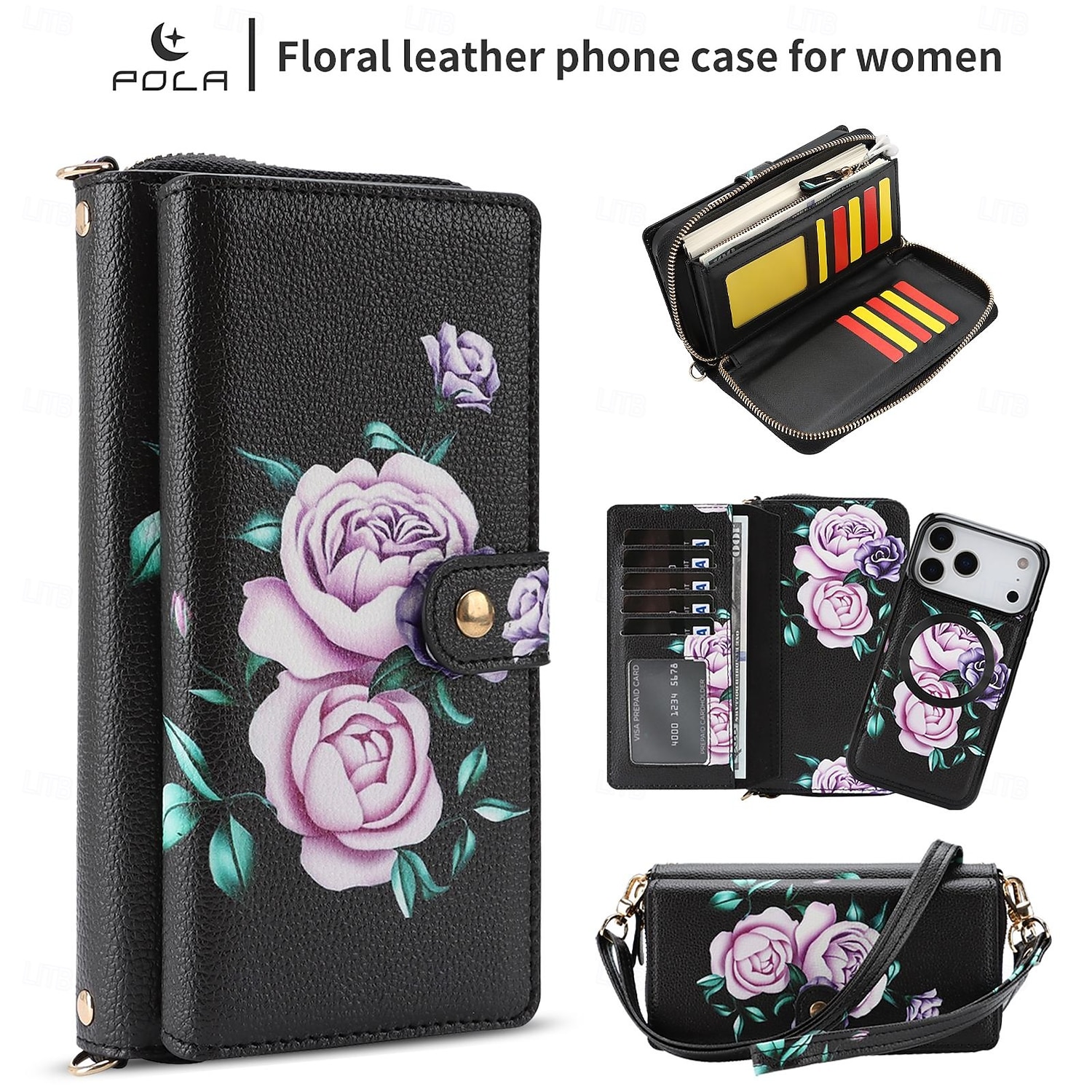 Phone Case For iPhone 17 Pro Max 17 Air 16 15 14 Pro Max Plus 13 Pro Max Wallet Case Detachable Full Body Protective with Lanyard Retro Genuine Leather 2025 - $34.99 –P4
