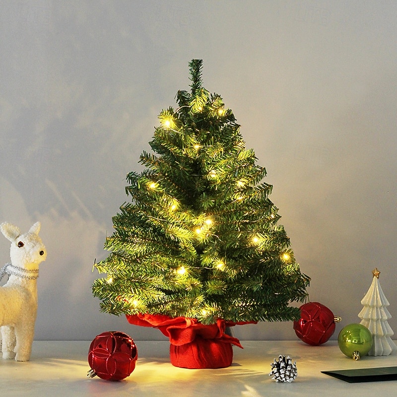 50cm Tabletop Mini Christmas Tree with lights, Artificial Small Xmas Tree with LED Lights for Indoor Decor, 1 PACK 2025 - CAD $19.99 –P1