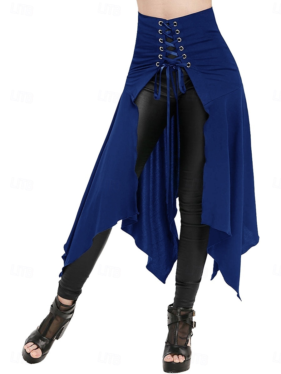Per donna Vintage Principessa Casual Maxi Vita Alta Gonne Semplice Tasca Orlo asimmetrico Inelastico Quotidiano Feste Blu Vinaccia Nero Verde Primavera del 2026 a $21.99 –P11