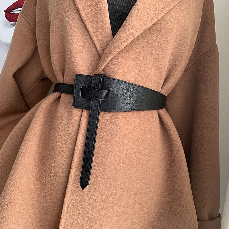 Damen Gürtel PU Schwarz Kamel Braun Beige Taillengürtel Straße Date Wochenende Einfarbig 2026 - $14.99 –P1
