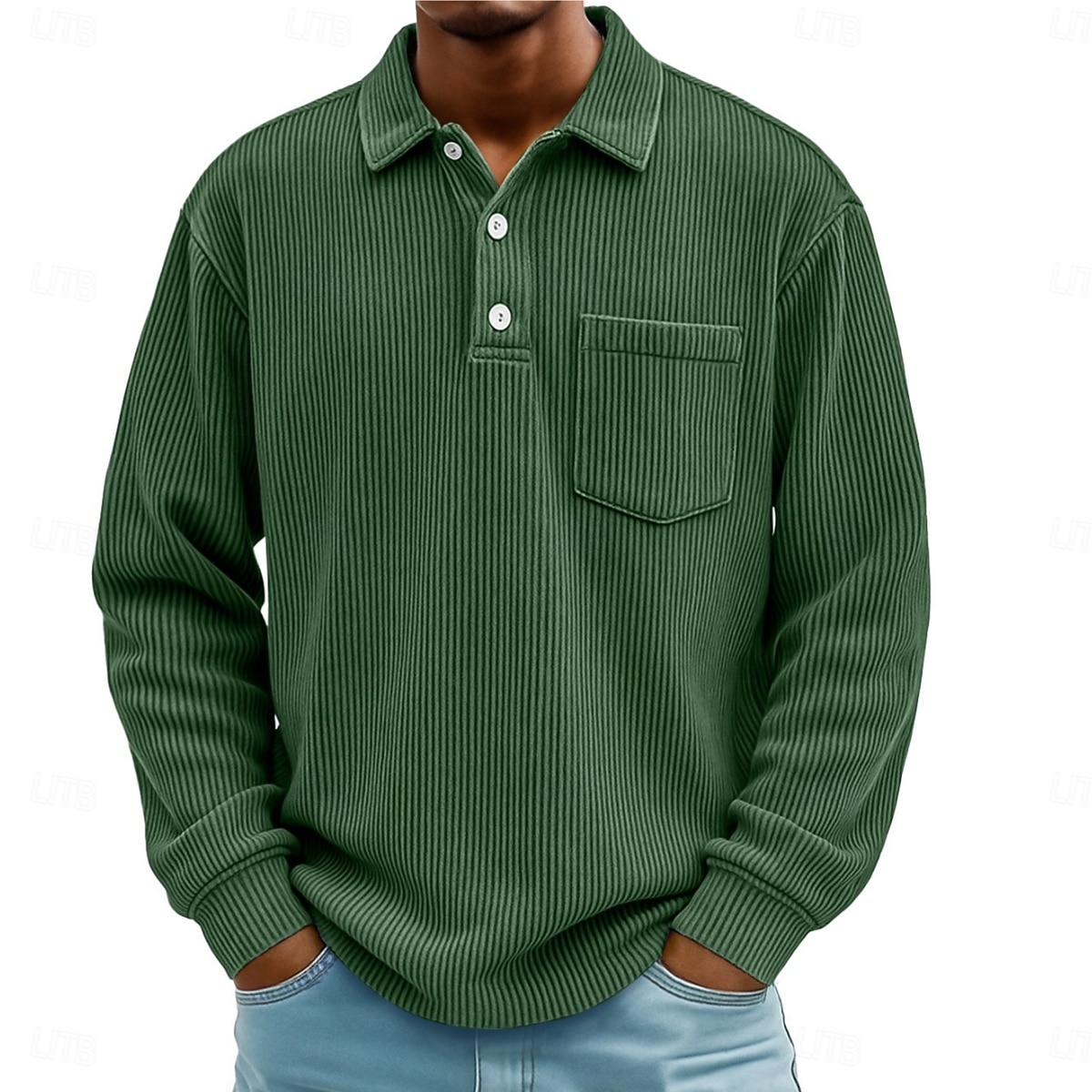 Men's Corduroy Shirt Textured Casual Sports Lapel Long Sleeve Fashion Basic Color Block Patchwork Buttons Fall Spring &  Fall Regular Fit Black Green Light Blue Navy Blue Khaki Corduroy Shirt 2026 - $25.99 –P6