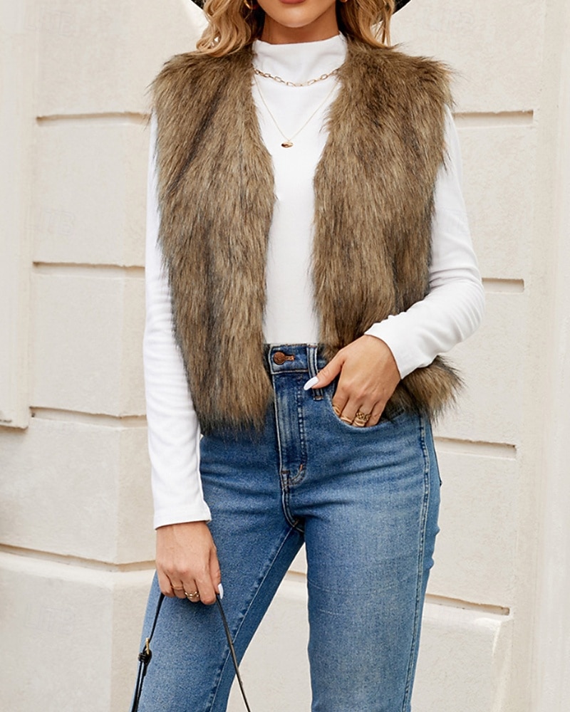 Women's Vest Faux Fur Coat Comfortable Furs Leathers Fashion