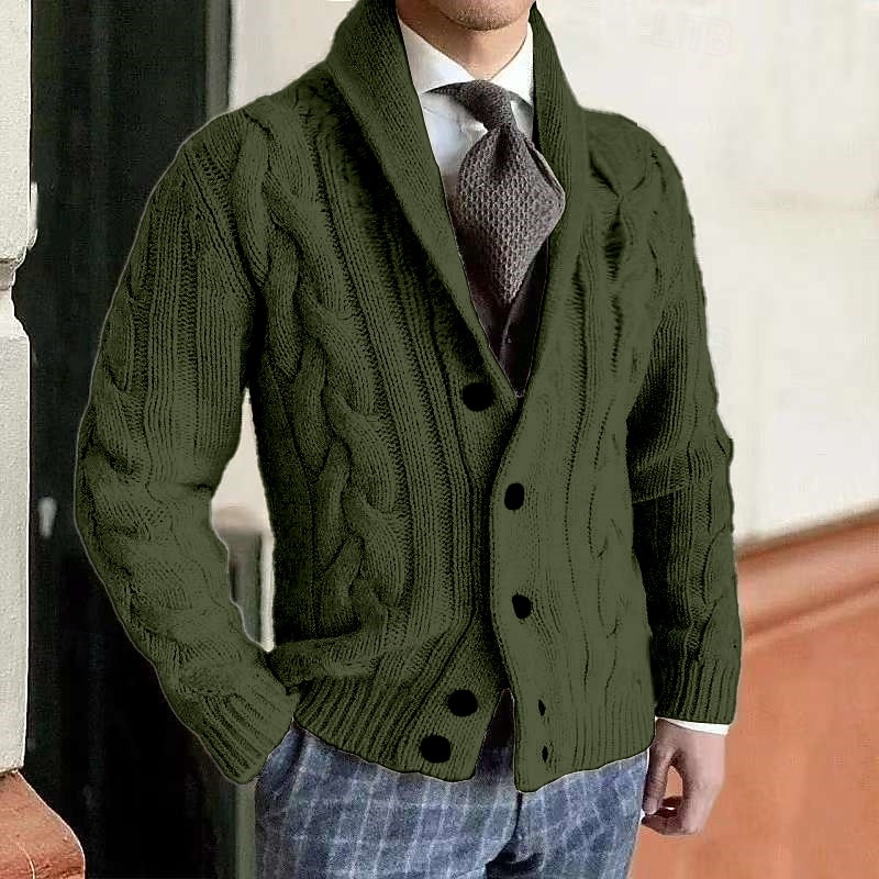 Bărbați Pulover Rochie Pulover Pulover Cardigan Striat Cablu Tricotat Topuri obișnuite Tricotat Simplu Șal  Guler Vacanță Modă Casual Purtare Zilnică Îmbrăcăminte Primăvară Toamnă Negru Gri Închis M 2026 - $39.99 –P6