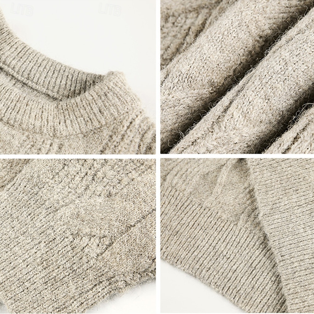 Herren Pullover Strickpullover Gerippt Stricken Normale Oberteile Gestrickt Einfach Rundhalsausschnitt Mode Basic Urlaub Alltagskleidung Bekleidung Herbst Winter Rote Grün M L XL 2026 - $53.99 –P9