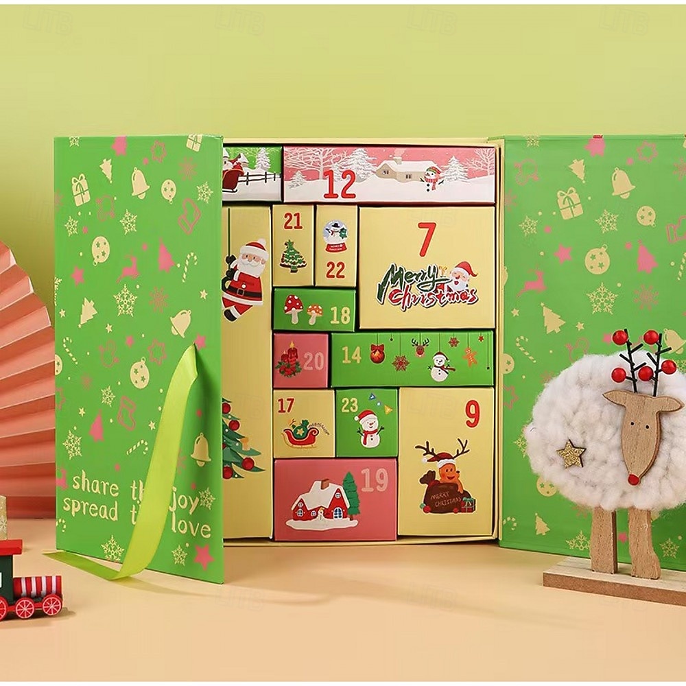 24 Grids Empty Christmas Advent Calendar Boxes DIY Refillable Christmas Blind Box 24 Days Advent Countdown Gifts Boxes Kraft Paper Candy Box New Year Decorations 2025 - $36.99 –P15