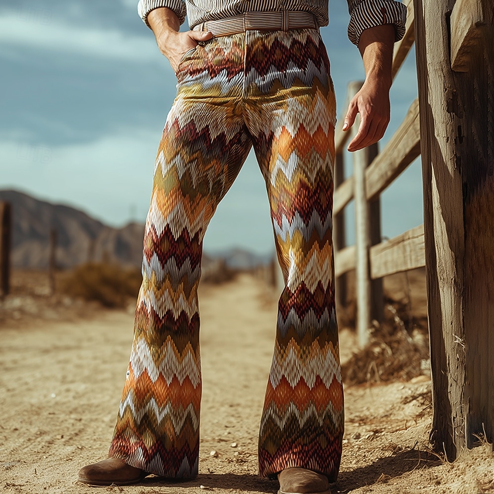 Ανδρικά Γεωμετρικά σχήματα Etnic Ντίσκο Παντελόνι Παντελόνια καμπάνα της δεκαετίας του '60 και του '70 Μεσαία Μέση δυτικός Vintage ρετρό ΕΞΩΤΕΡΙΚΟΥ ΧΩΡΟΥ Διακοπές Causal 2026 - $29.99 –P1