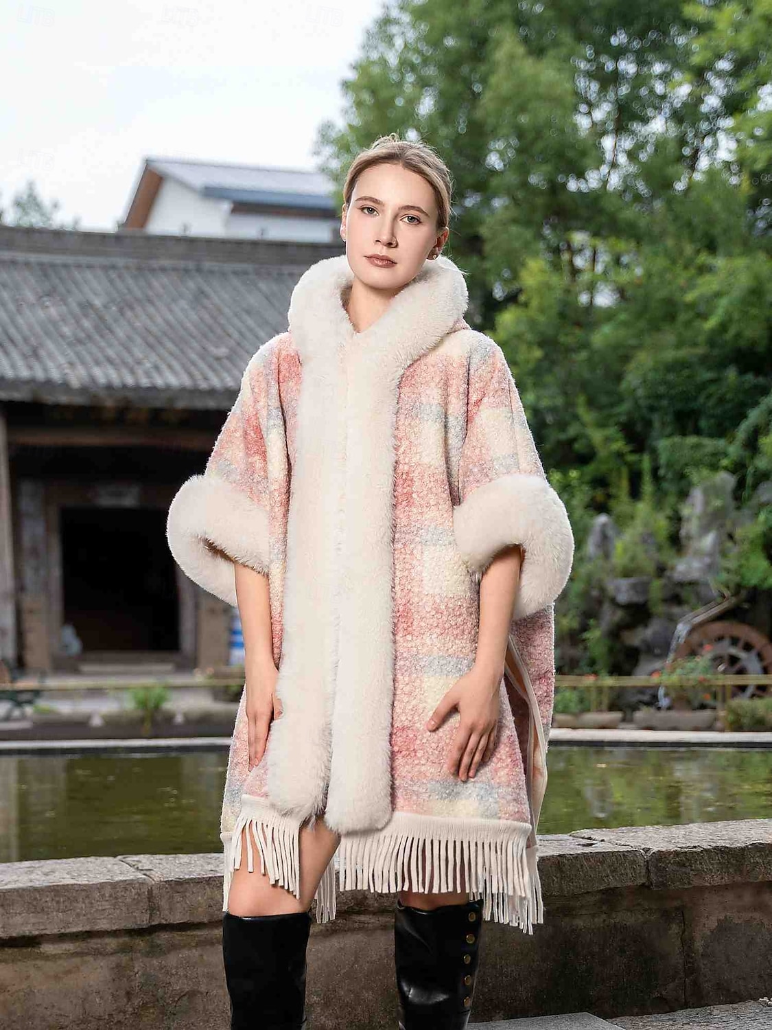 Pälssjalar och boleros Ledigt vardag Håller värmen Halvlång ärm Fladdermusärm Polyester Brudsjalar Med Tofs Till Speciellt Tillfälle Höst vinter 2025 - $64.99 –P4