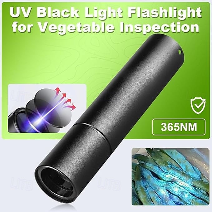 2025年 ブラックライトUVライト、365nmミニ強力充電式UV懐中電灯、USB-C紫外線ブラックライト懐中電灯、樹脂硬化用ポータブルペット尿検出器、ウランガラス、岩石、サソリ  コレクション – $16.49 –P4