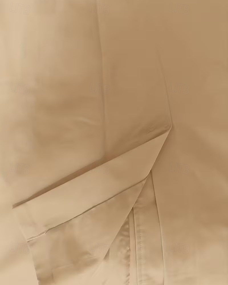 Herren Mantel Trenchcoat Langer Trenchcoat Urlaub Täglich Frühling Herbst Polyester Winddicht Oberbekleidung Bekleidung Mode Klassisch Einfach Tasche Revers Doppelreihig 2025 - $44.99 –P7