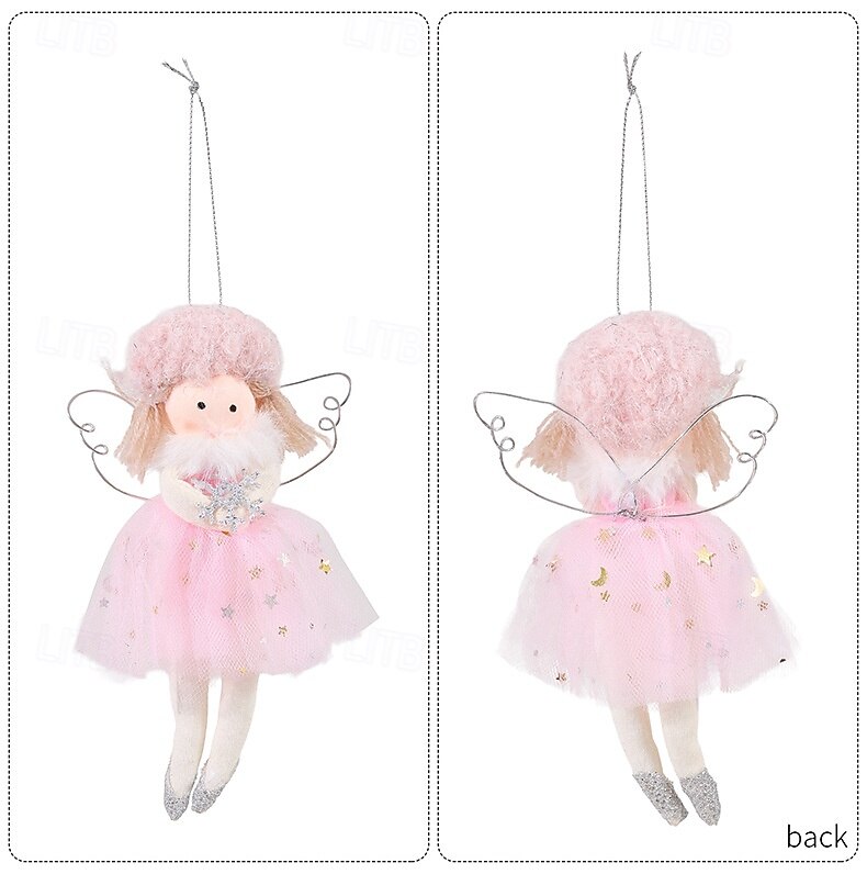 3 шт. рождественских ангелочков ручной работы, елочные украшения в виде розовых ангелочков, небольшие подвесные украшения для девочек, декор для праздничной вечеринки 2025 - $17.99 –P1