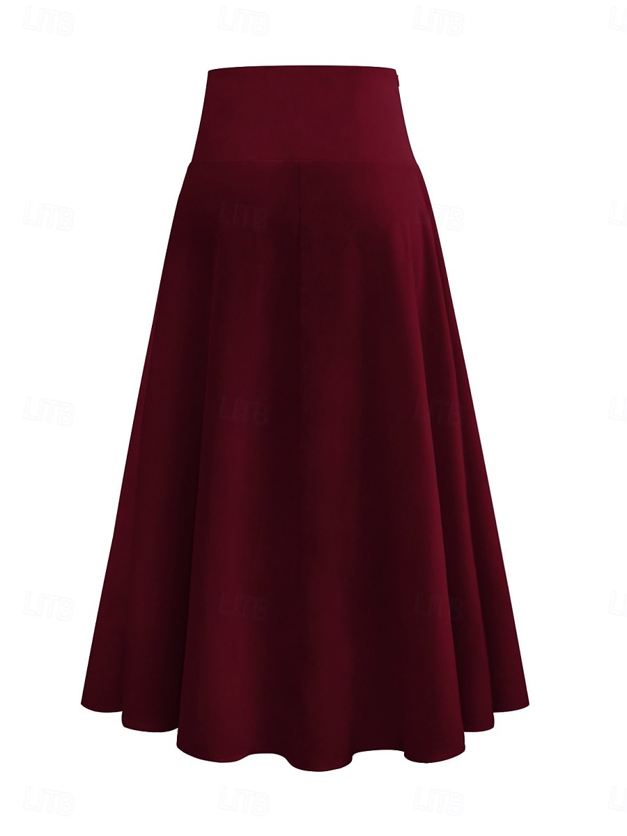 Dame الالتفاف A-linje Mote Fritid Maksi Høy Midje Skjørt عادي Drapering Mikroelastisk Gate Daglig Vin Svart Rosa Brun Vår Polyester 2025 - $28.99 –P11