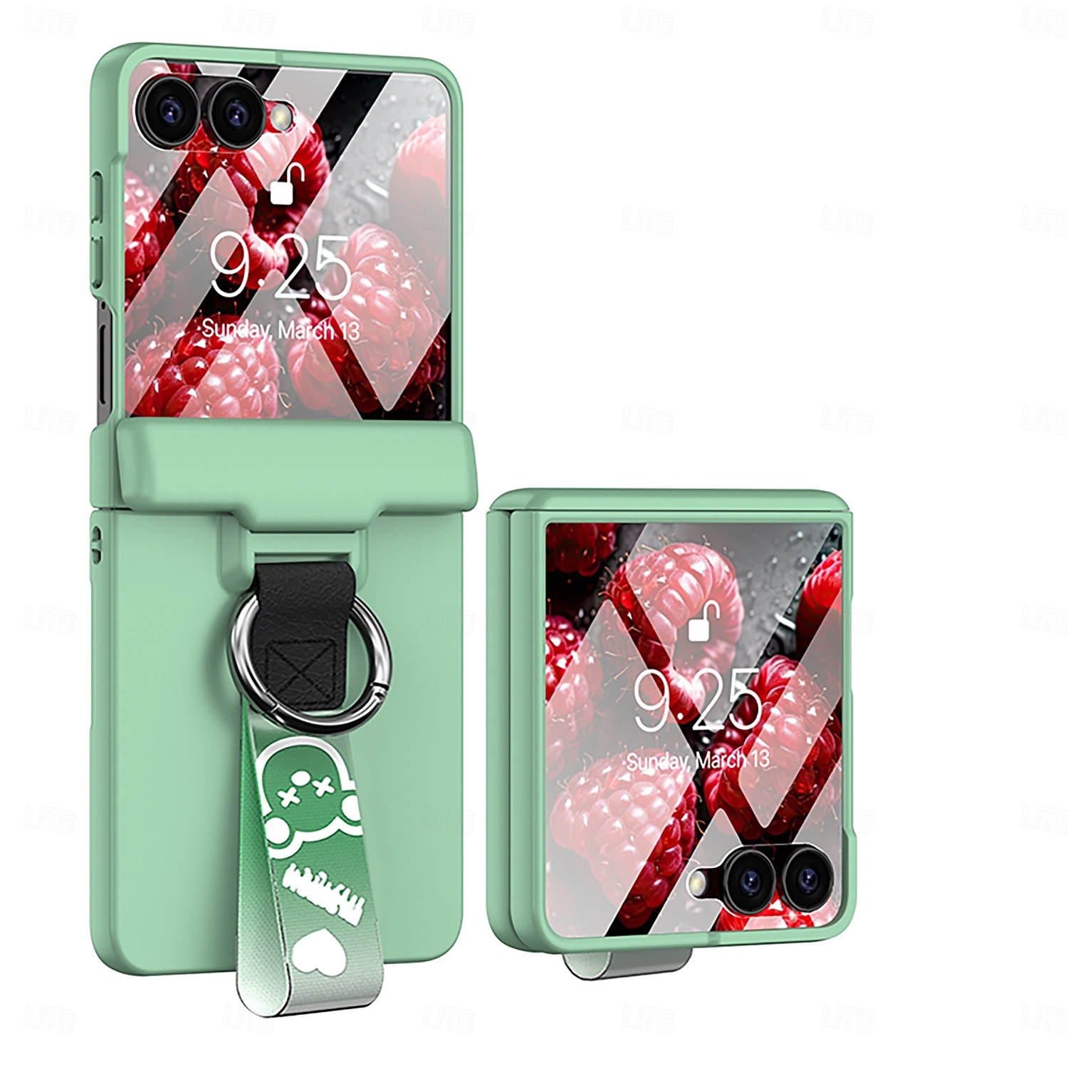 telefone Capinha Para Samsung Galaxy Z Flip 7 Z Virar 6 Z Flip 5 Capa traseira e protetor de tela Suporte para carregamento sem fio com pulseira Retro PC de 2025 por $24.99 –P2