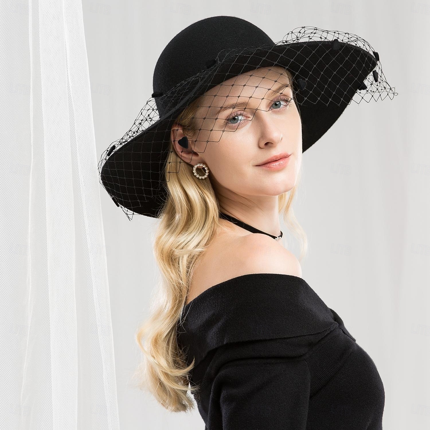 Hats 100% Wool Bowler / Cloche Hat Fedora Hat Wedding Ladies Day Elegant Wedding With Tulle Headpiece Headwear 2026 - $51.99 –P16