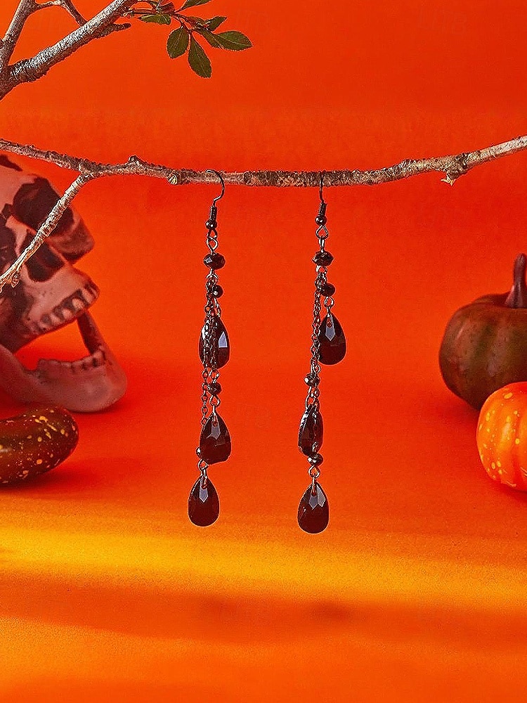 2025年 女性用ハロウィンゴシックジュエリーセット - ヴィンテージの黒と赤のネックレスとブレスレットのコスチュームアクセサリー。パーティー、コスプレ、夜のイベントに。  コレクション – $11.99 –P10