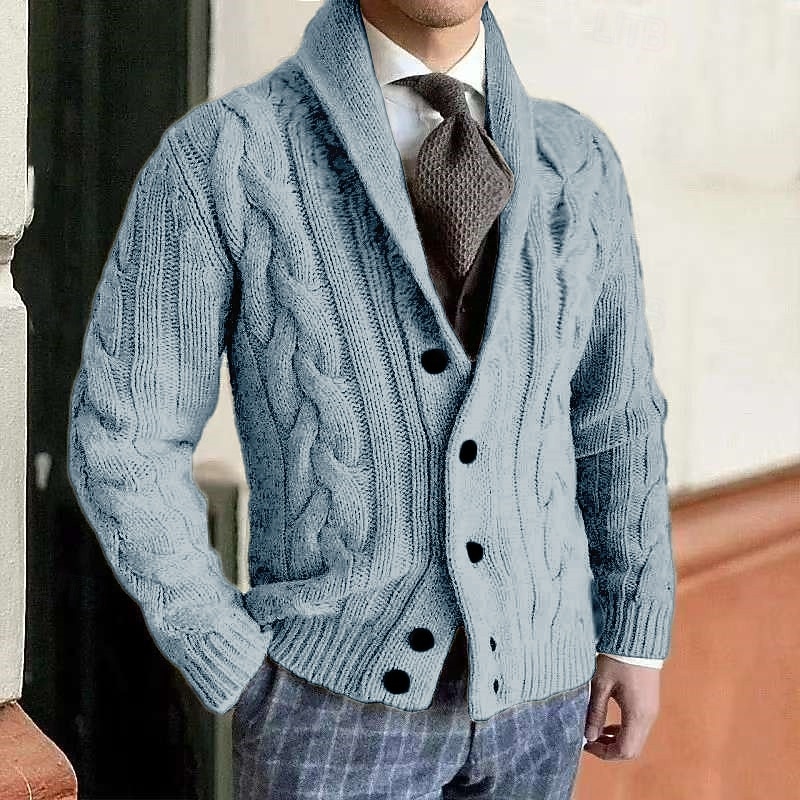 Bărbați Pulover Rochie Pulover Pulover Cardigan Striat Cablu Tricotat Topuri obișnuite Tricotat Simplu Șal  Guler Vacanță Modă Casual Purtare Zilnică Îmbrăcăminte Primăvară Toamnă Negru Gri Închis M 2026 - $39.99 –P8