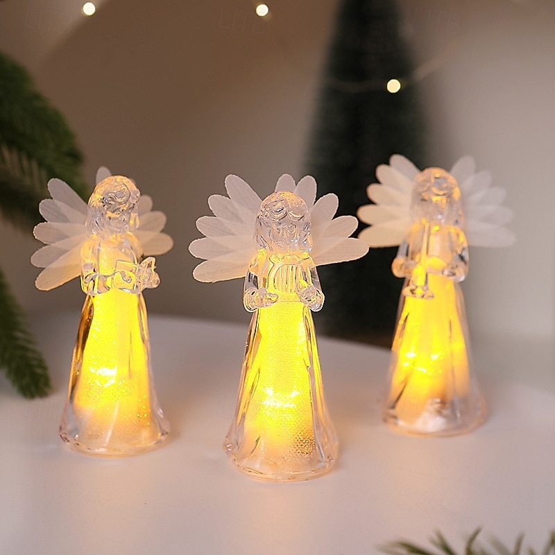 1 Stück 11,5 x 4,3 cm LED-Lichtstreifen für Weihnachten und Halloween, elektronisches Engel-Ornamentlicht aus Acryl-Imitationskristall, Nachtlicht für Schlafzimmer und Esszimmer im Innen- und 2025 - $4.49 –P4