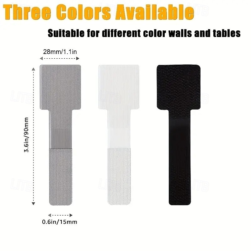 50 fascette autoadesive in velcro per impieghi gravosi – nere, grigie &scrivania bianca multiuso &cinghie per la gestione dei cavi da ufficio, organizer in nylon del 2025 a $11.49 –P3