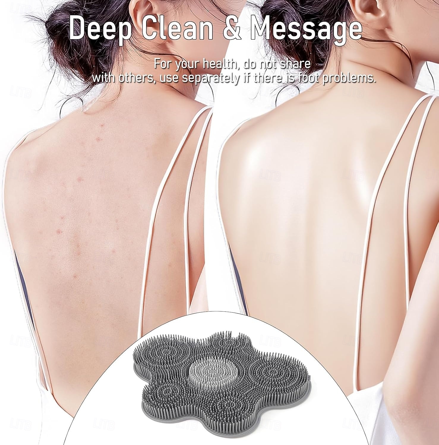 Tappetino per la pulizia dei piedi da doccia, in silicone, detergente esfoliante per la schiena, tappetino per la pulizia dei piedi con ventose per la parete antiscivolo - dita dei piedi che prudono, del 2026 a $22.99 –P4