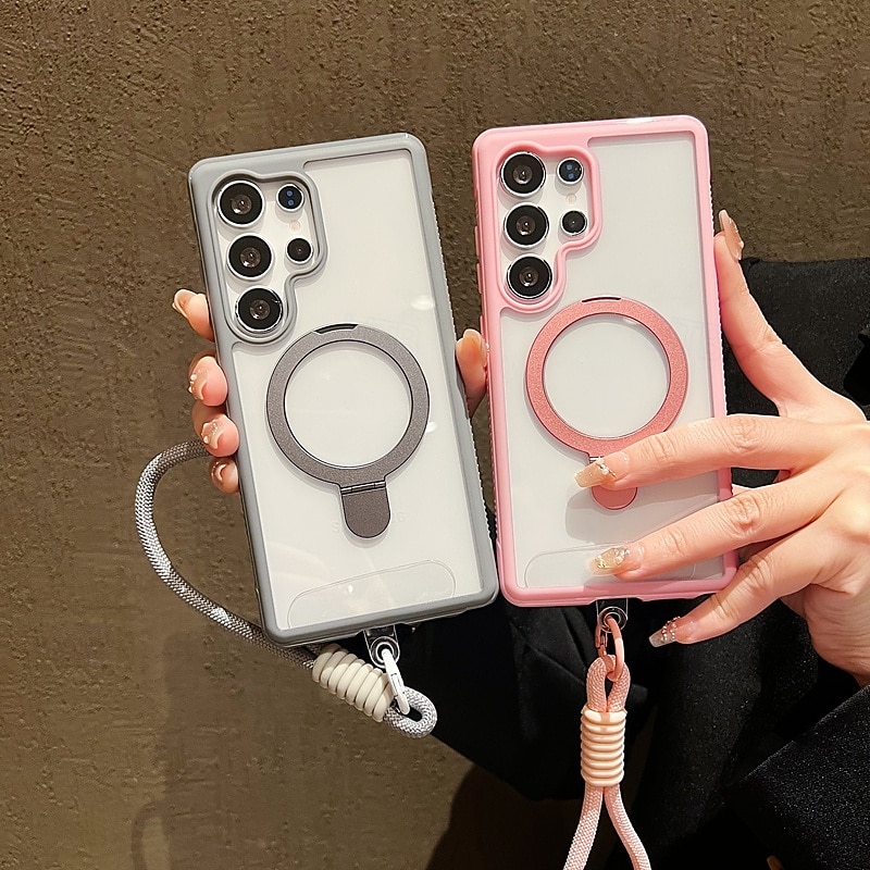 teléfono Funda Para Samsung galaxia S25 Ultra Plus S25 Edge S24 Plus Funda Trasera con Soporte con cordón Antigolpes Retro TPU Acrílico 2025 - $16.99 –P7