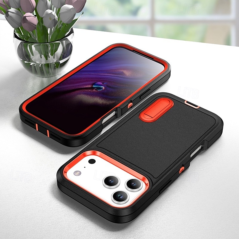 2025年 電話 ケース 用途 iPhone 17 Air 16 15 14 Pro Max Plus 16e 13 Pro Max バックカバー キックスタンド 耐衝撃 レトロ風 TPU PC コレクション – $10.99 –P6