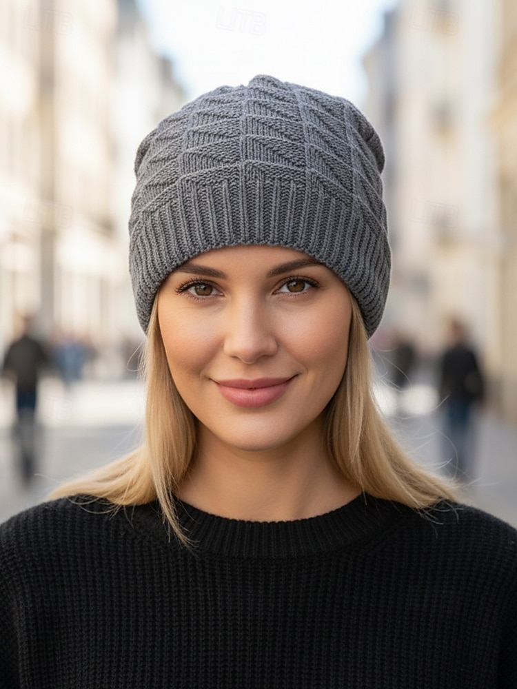 berretto lavorato a maglia da donna – cappello caldo e morbido per l'inverno, berretto casual elasticizzato per viaggi all'aperto e uso quotidiano del 2025 a $9.99 –P3