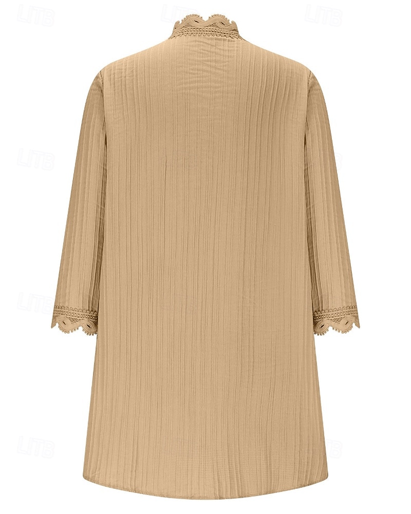 Damskie Sweter Sweter rozpinany Moda miejska Codzienny Jednokolorowe W serek Dzianiny Rękaw 3/4 Zwykłe topy Robić na drutach Święto Wyjściowe Weekend Czerwone wino Czarny Wiosna Jesień 2026 - $10.99 –P8