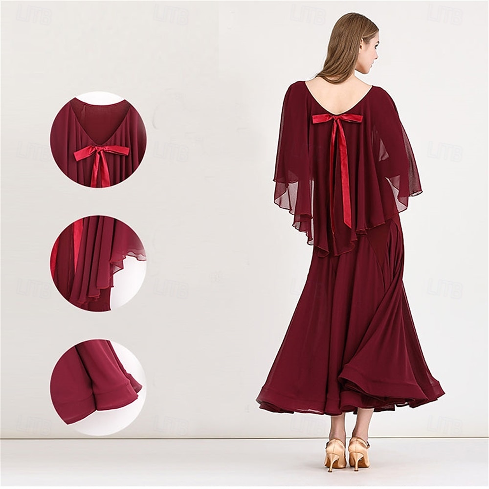 klänning för damdans, långärmad, modern valsdräkt, damdräkt för prestationsträning 2025 - $202.69 –P6