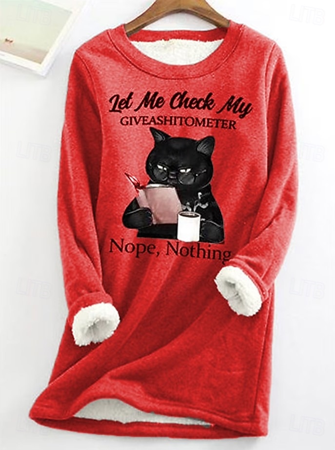 Жен. Пуловер Толстовка Графика Буквы Теплый На каждый день нечеткий Длинный рукав Вырез под горло Круглый вырез Длинные топы Повседневные Для улицы Синий Желтый Розовый Красный Серый Весна Осень Зима 2026 - $27.99 –P5