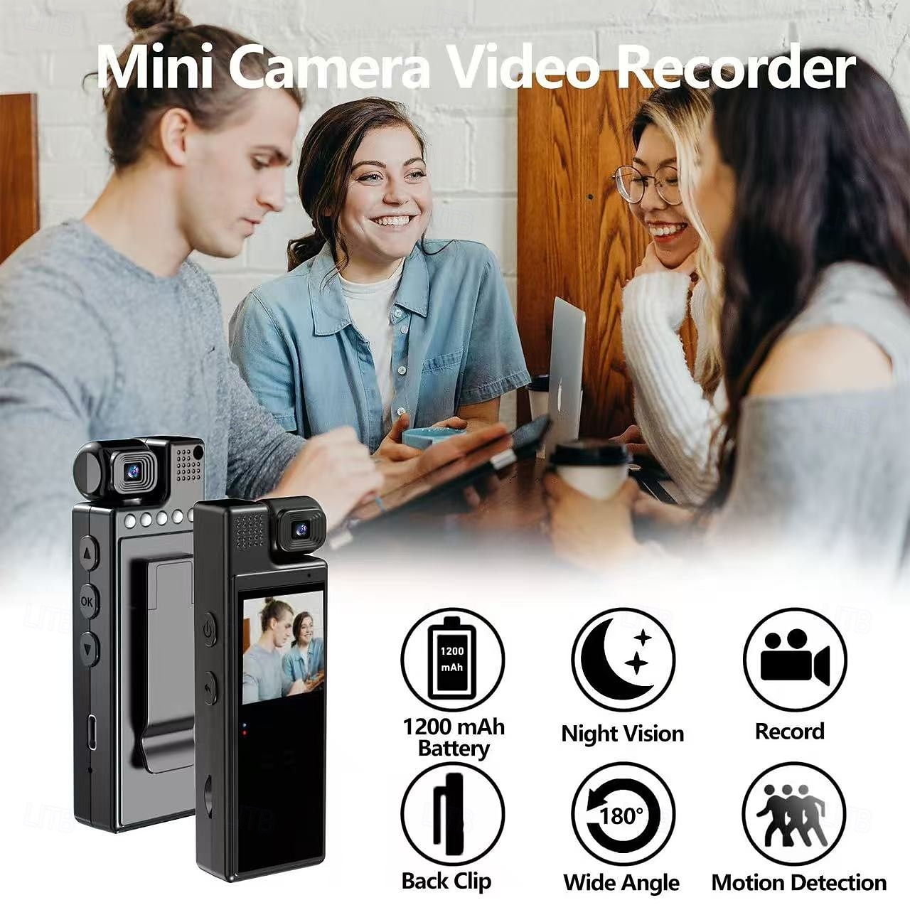 Actiecamera Draagbare Opname Beeld en Videofunctie WiFi Mini 1.3 inch 2.0MP CMOS 1080p 32 GB Straat Valentijnsdag Cadeau 2026 - $44.99 –P11
