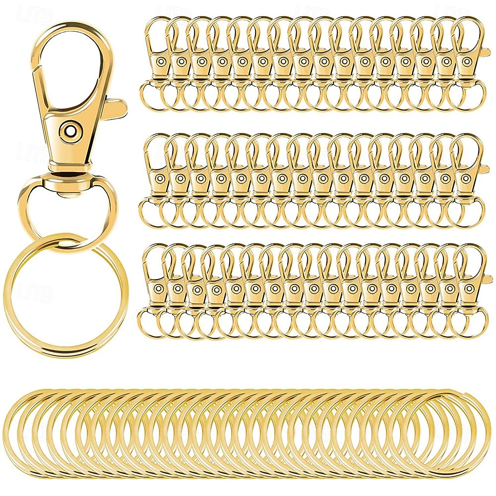 100PCS Swivel Snap Hooks with Key Rings, 50Pcs Key Chain Clip Hooks and 50Pcs Key Rings, Lanyard Lobster Claw Clasps for Keychains Jewelry Art Crafts 2025 - $12.99 –P8
