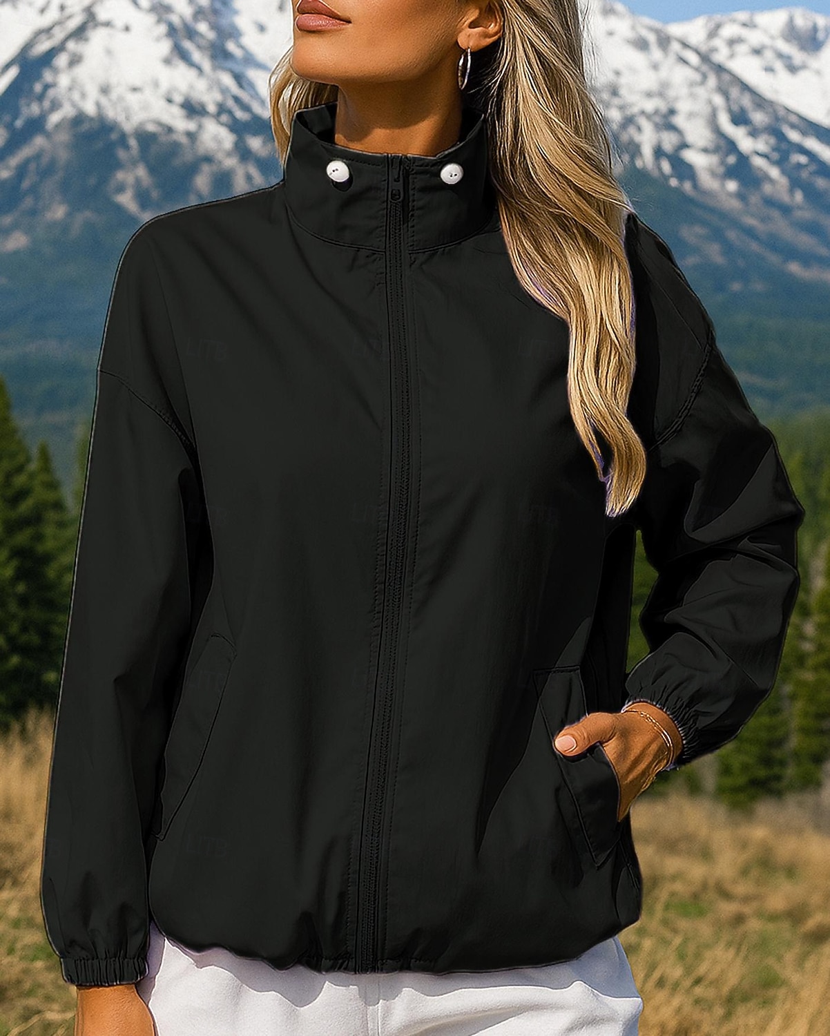 Női Kültéri kabát Planinarska jakna Esőkabát Külső Vízálló Szélbiztos Túrafelszerelések Túraruházat Tavasz Ősz Felsők Kempingezés / Túrázás / Barlangászat Futás Fekete Katonai zöld Bíbor 2026 - $28.99 –P5