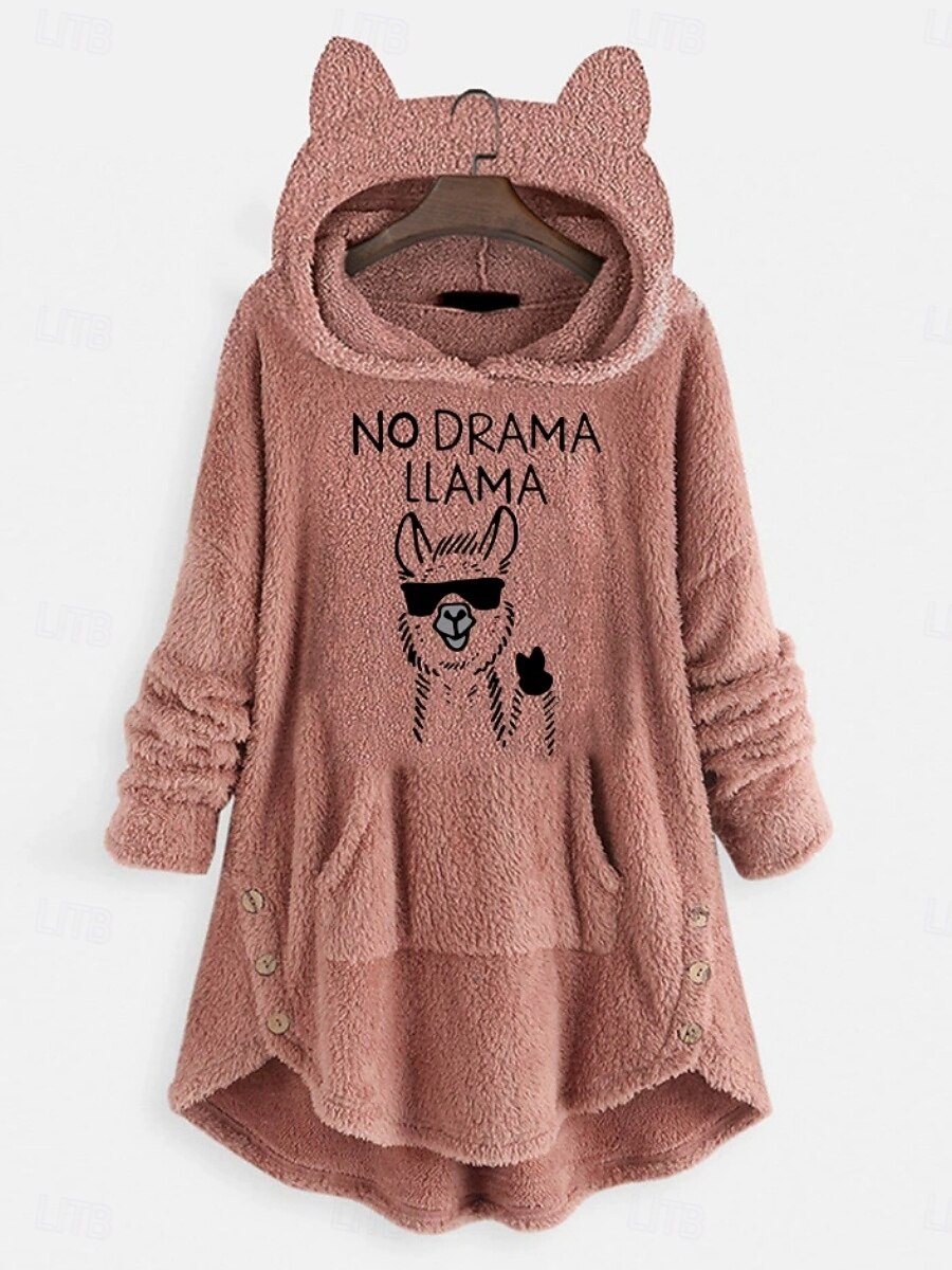 Damen Kapuzenpullover Tiermotiv Lässig Langarm Mit Kapuze Lange Oberteile Straße Alltagskleidung Lässig Rosa Wein Dunkelpink Rote Dunkelgray Herbst Winter 2025 - $31.99 –P8
