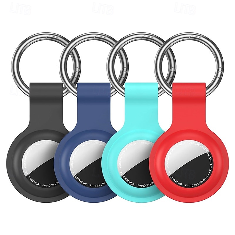 4er-Pack kompatibel mit Apple Airtag-Halter, Schlüsselanhänger, Silikon-Schlüsselanhänger, Ringhüllen, Abdeckungen, Tags, GPS-Tracker, Artikel-Tag-Finder, Zubehör für Taschen, Gepäck für Apple Airtag 2026 - $14.99 –P6